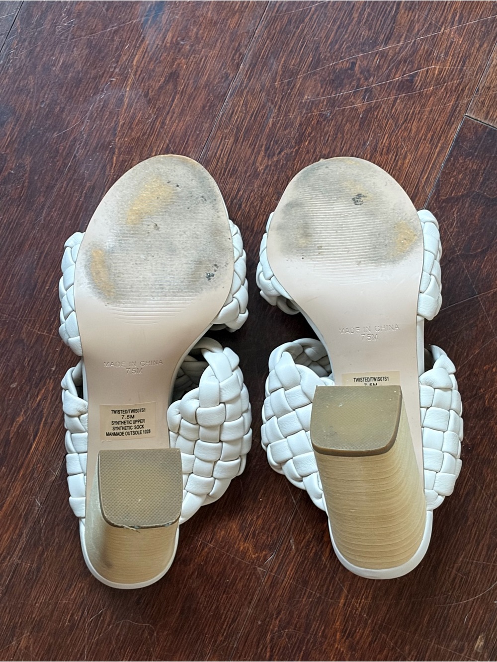 Steve Madden Braided Double-Band Slide Sandals in Off-White - Picture 2 of 3